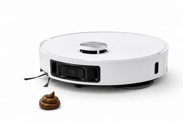 Dreame X60 Pro Ultra Complete esquivando una caca