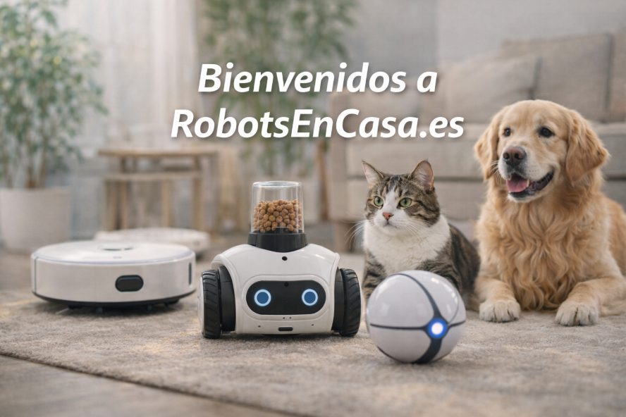 Robots domésticos y robots para mascotas en un entorno de hogar tranquilo