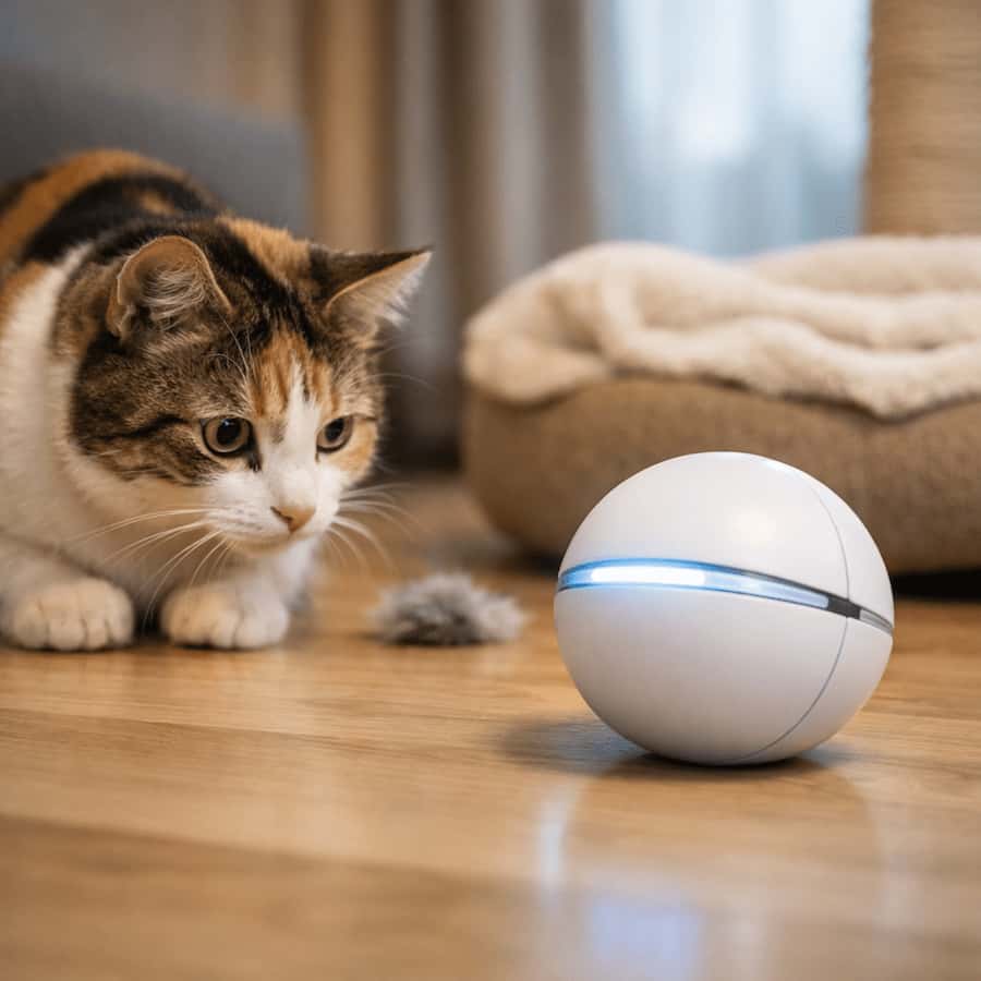 como elegir bola robot gatos nerviosos
