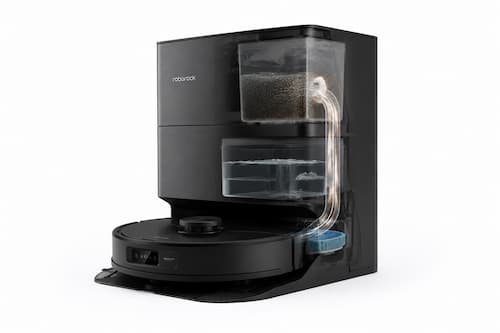 base de autovaciado y limpieza de robot aspirador