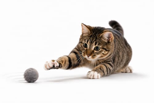 gato entretenido con juguete silencioso