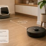 cual es la distancia optima de un robot aspirador cerca de un arenero de gato