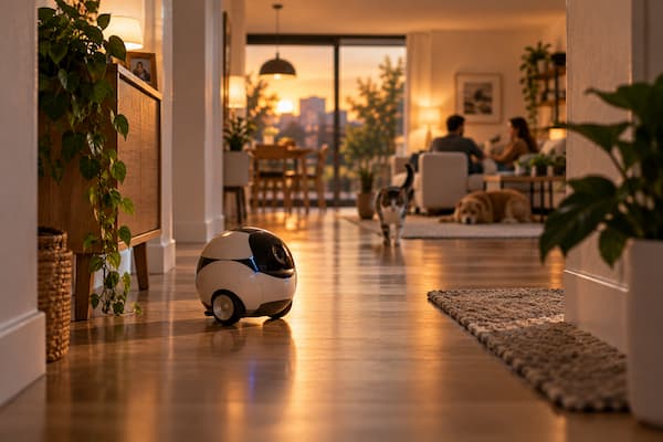 Pequeño robot doméstico integrado con naturalidad en la vida del hogar
