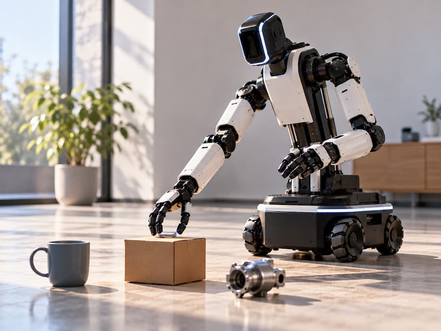 Robot de desarrollo aprendiendo a manipular objetos mediante IA física