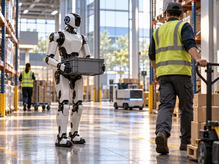 Robot humanoide trabajando de forma segura junto a personas